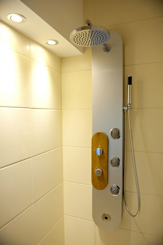 Open Shower with Rain Shower Head
